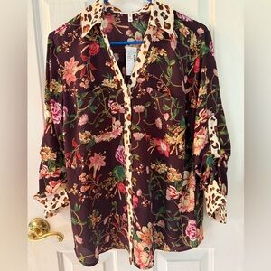 Maurices Burgundy Floral Top